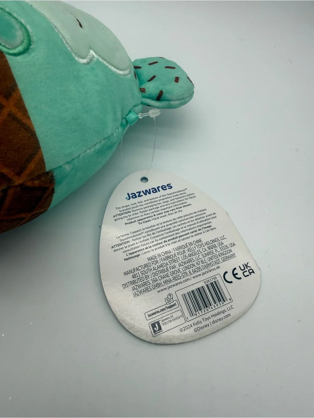 Squishmallows Disney Mickey Mouse Mint Chocolate Chip Ice Cream Scented 5” Plush